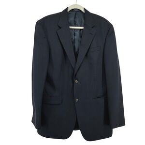 Versini Blazer Mens 42L Navy Blue Wool Two Button‎ Sport Coat Classic Business